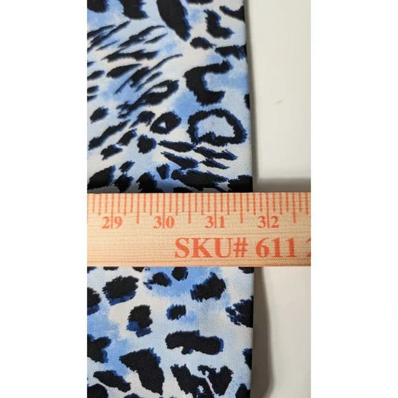 Susan Graver Blue Black LK Fusion Animal Print Long Sleeve Tie Waist‎ Coat Small - Picture 10 of 13